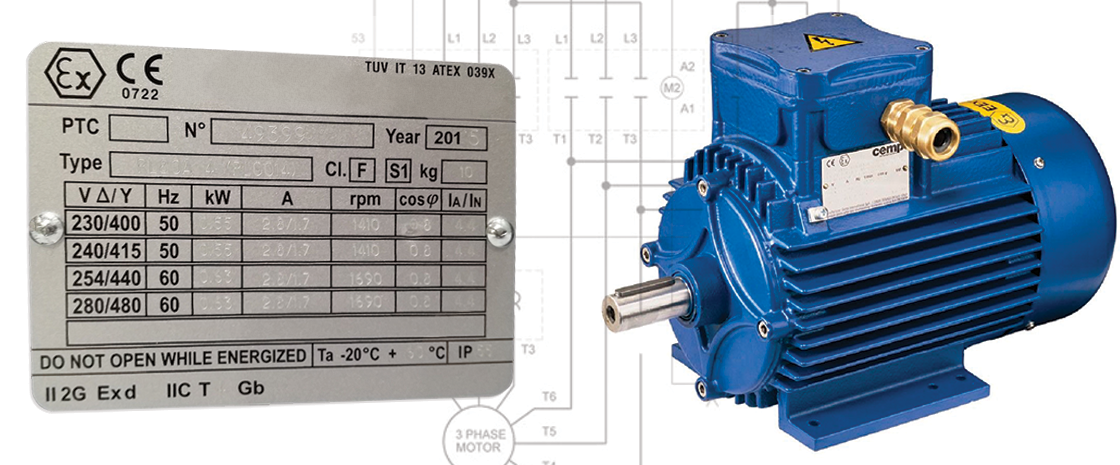 Electric motor nameplates, motor's basic information rotor voltage amp hZ