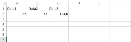 Variable logged in excel file